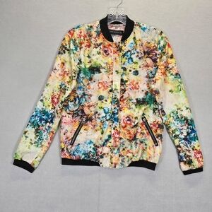 Zara Woman Floral Bomber Jacket Size M Multicolor WomenZara Woman M Multicol